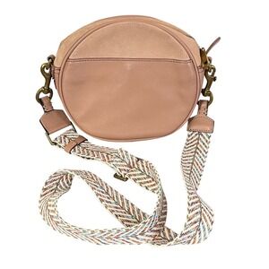 J. Crew Signet‎ Light Pink Suede Leather Round Crossbody Bag